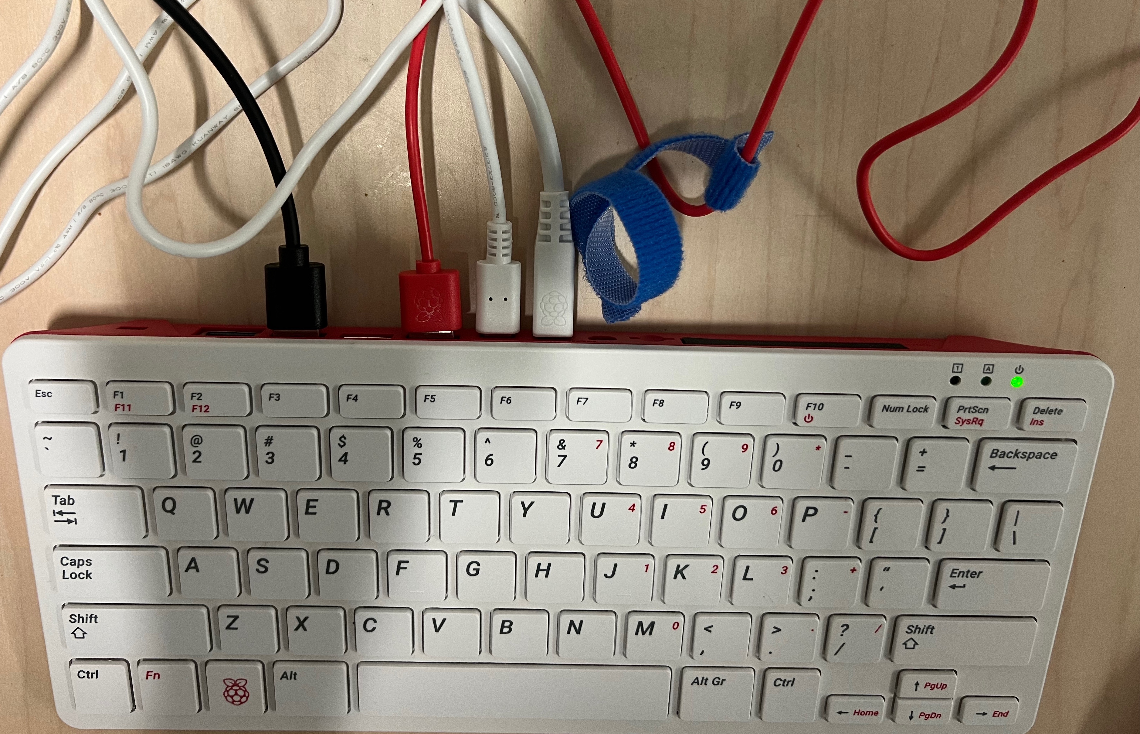 Computer wiring with power